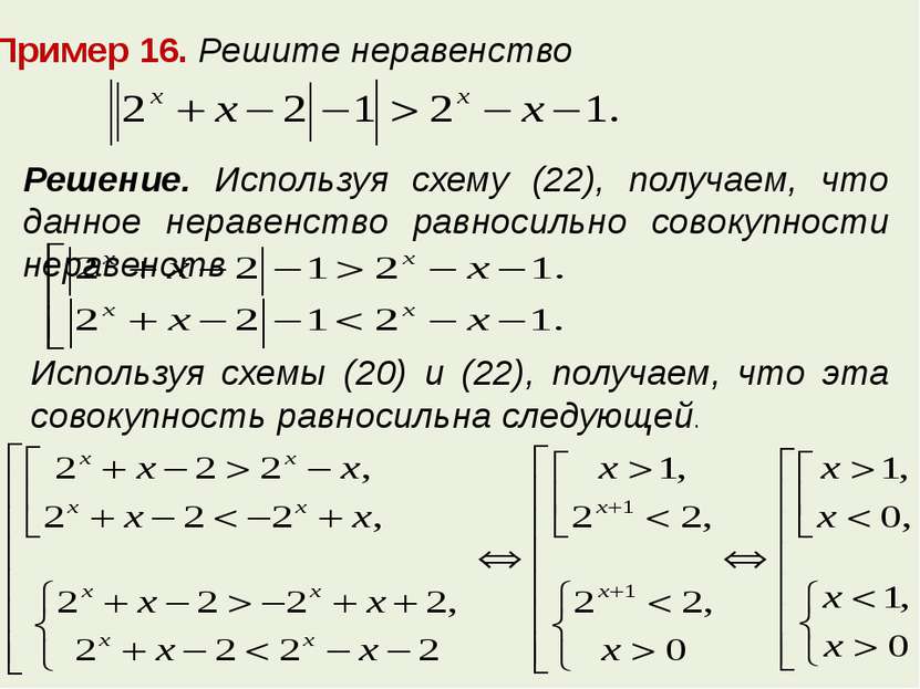 Пример 16. Решите неравенство Решение. Используя схему (22), получаем, что да...