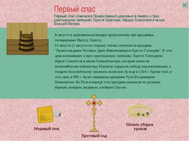Первый спас отмечался Православной церковью в память о трех христианских свят...
