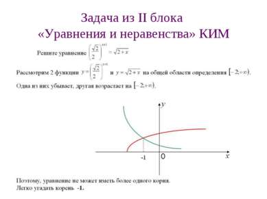 Задача из II блока «Уравнения и неравенства» КИМ