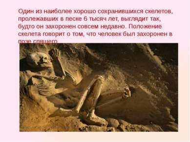 Один из наиболее хорошо сохранившихся скелетов, пролежавших в песке 6 тысяч л...