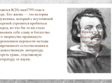 Родился 8(20) мая1799 года в Туре. Его жизнь — это история труженика, который...