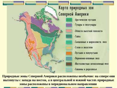 Природные зоны Северной Америки расположены необычно: на севере они вытянуты ...