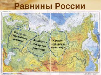 Восточно-Европейская равнина Западно - Сибирская равнина Средне-Сибирское пло...