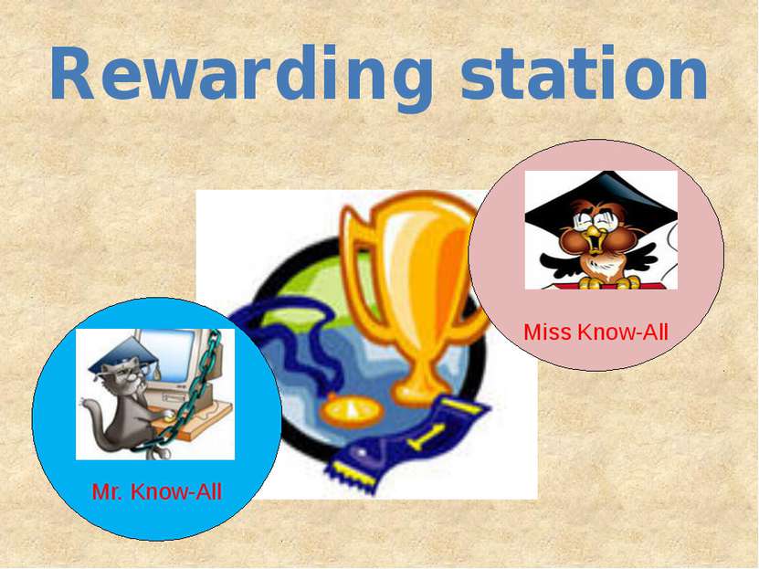 Mr. Know-All Rewarding station Miss Know-All