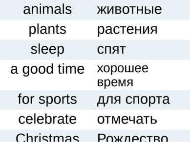animals животные plants растения sleep спят a good time хорошее время for spo...