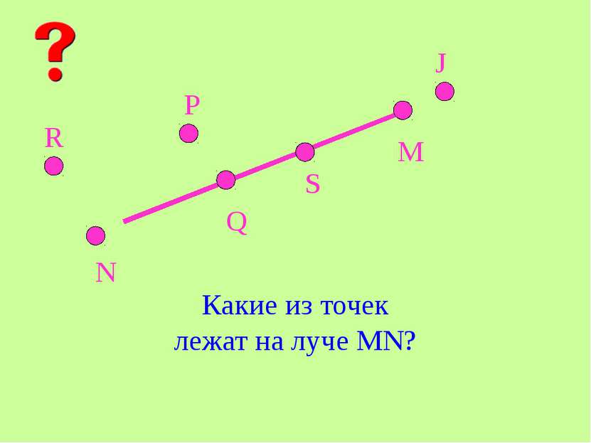 M N S Q P J R Какие из точек лежат на луче MN?