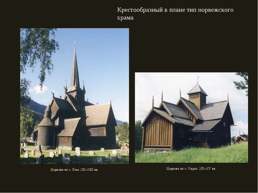 Крестообразный в плане тип норвежского храма Церковь из с. Увдал. XII–XV вв. ...