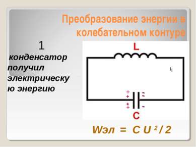 Преобразование энергии в колебательном контуре - конденсатор получил электрич...