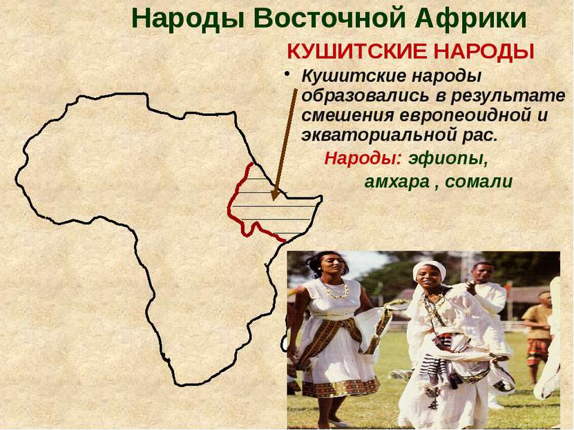 Народы Восточной Африки КУШИТСКИЕ НАРОДЫ Кушитские народы образовались в резу...