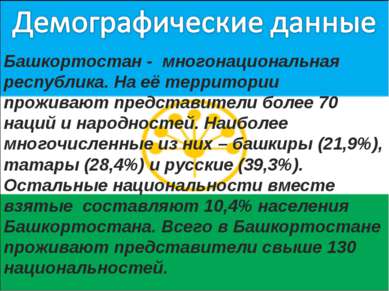 Башкортостан - многонациональная республика. На её территории проживают предс...