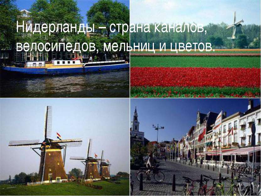 Нидерланды – страна каналов, велосипедов, мельниц и цветов.