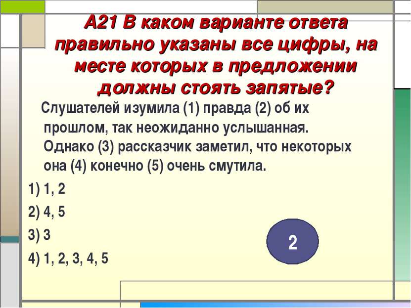 А21 В каком варианте ответа правильно указаны все цифры, на месте которых в п...