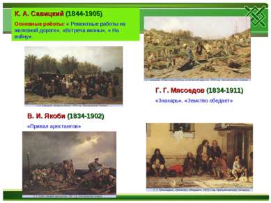 К. А. Савицкий (1844-1905) Основные работы: « Ремонтные работы на железной до...