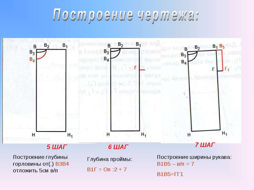 Расчет для построения чертежа ночной сорочки 7 класс