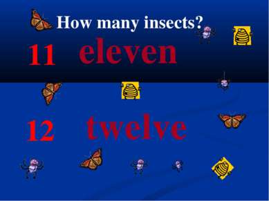 11 eleven 12 twelve How many insects?