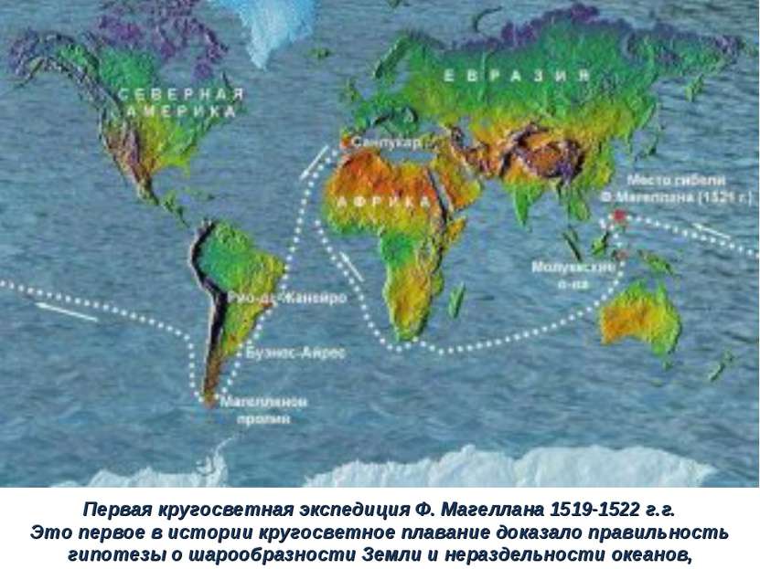 Первая кругосветная экспедиция Ф. Магеллана 1519-1522 г.г. Это первое в истор...