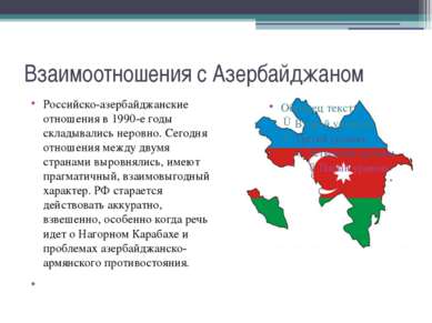 Взаимоотношения с Азербайджаном Российско-азербайджанские отношения в 1990-е ...