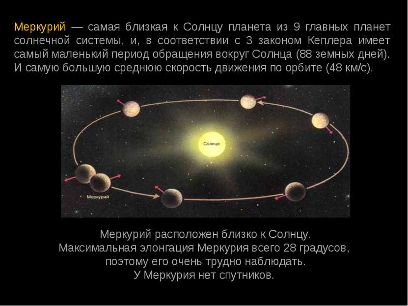 Меркурий — самая близкая к Солнцу планета из 9 главных планет солнечной систе...