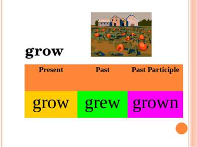 grow Present Past Past Participle grow grew grown