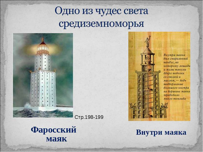Фаросский маяк Внутри маяка Стр.198-199