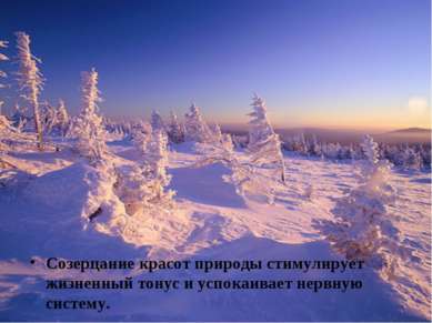 Созерцание красот природы стимулирует жизненный тонус и успокаивает нервную с...