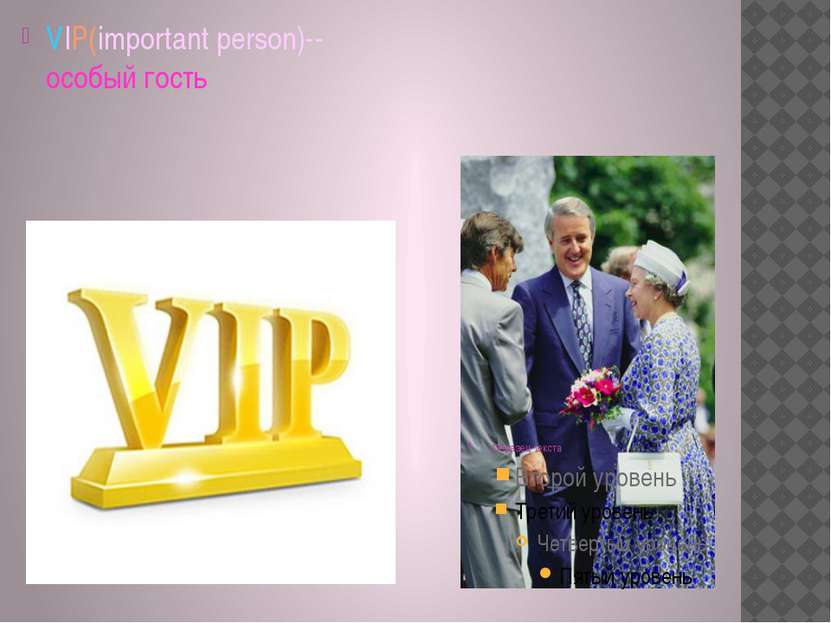 VIP(important person)--особый гость