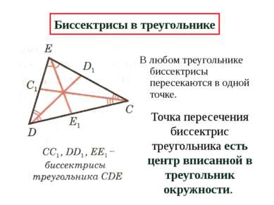 В любом треугольнике биссектрисы пересекаются в одной точке. Биссектрисы в тр...