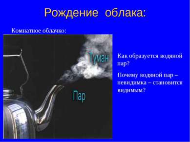 Рождение облака: Комнатное облачко: Как образуется водяной пар? Почему водяно...