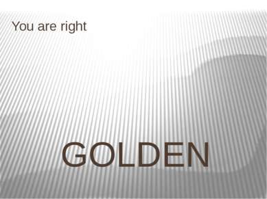 You are right GOLDEN