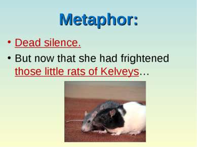 Metaphor: Dead silence. But now that she had frightened those little rats of ...