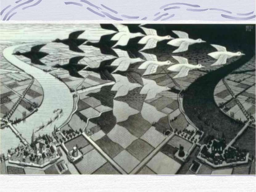 Эшер использовал базовые образцы мозаик, применяя к ним трансформации, которы...