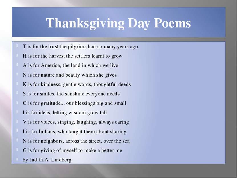 Thanksgiving Day Poems T is for the trust the pilgrims had so many years ago ...