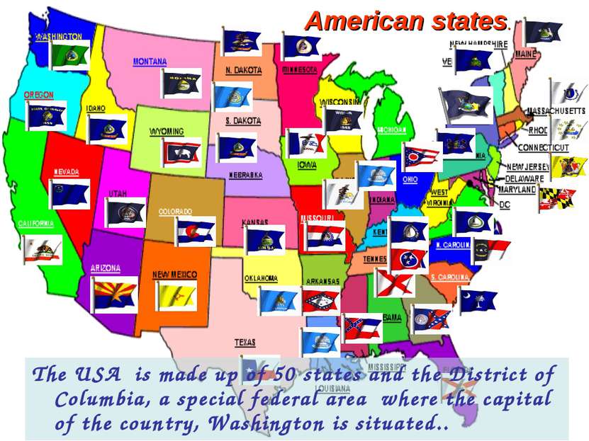 The USA is made up of 50 states and the District of Columbia, a special feder...