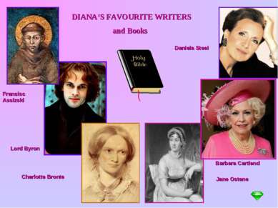 DIANA‘S FAVOURITE WRITERS and Books Fransisc Assizski Lord Byron Charlotte Br...