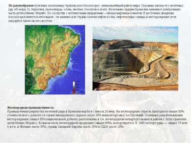 По разнообразию полезных ископаемых бразильское плоскогорье –уникальнейший ра...