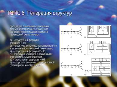 ТОПС 6. Генерация структур Процедура генерации структурных формул интегральны...