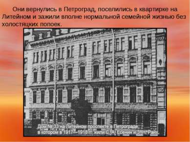 Они вернулись в Петроград, поселились в квартирке на Литейном и зажили вполне...