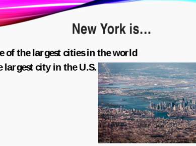 one of the largest cities in the world the largest city in the U.S. New York is…