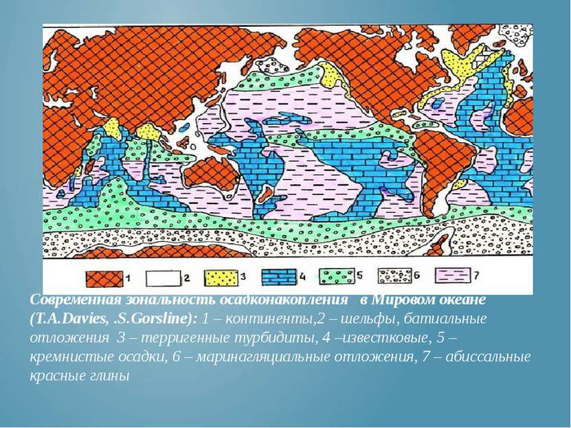 Современная зональность осадконакопления в Мировом океане (T.A.Davies, .S.Gor...
