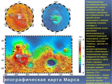Типографическая карта Марса Телескопические исследования Марса обнаружили так...