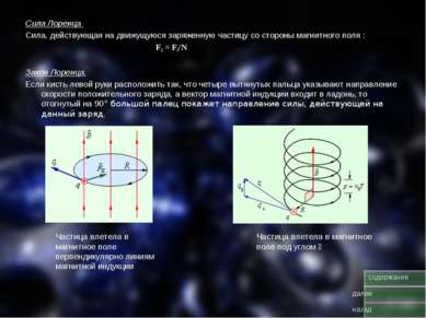 Сила Лоренца Сила, действующая на движущуюся заряженную частицу со стороны ма...