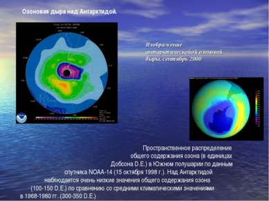 Озоновая дыра над Антарктидой. Пространственное распределение общего содержан...