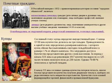 Почетные граждане. В Российской империи с 1832 г. привилегированная категория...
