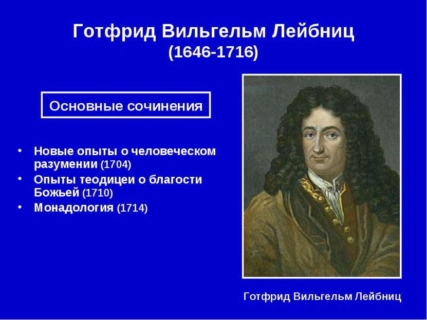 Готфрид Вильгельм Лейбниц (1646-1716) Готфрид Вильгельм Лейбниц Новые опыты о...