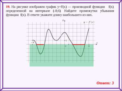19. На рисунке изображен график y=f'(x) — производной функции f(x), определен...