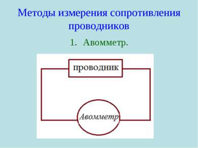 Методы измерения сопротивления проводников Авомметр.