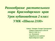 Разнообразие растительного мира Краснодарского края (2 класс)