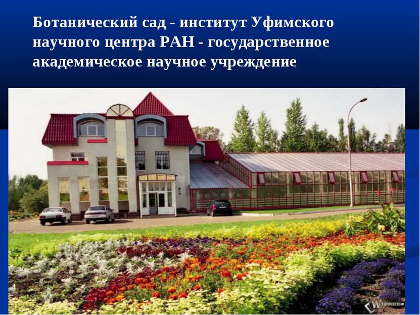 Ботанический сад - институт Уфимского научного центра РАН - государственное а...
