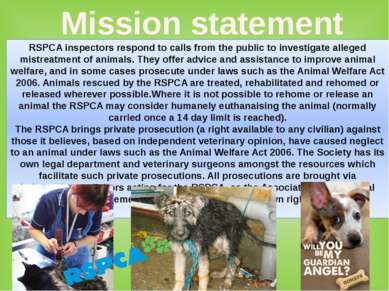 RSPCA inspectors respond to calls from the public to investigate alleged mist...