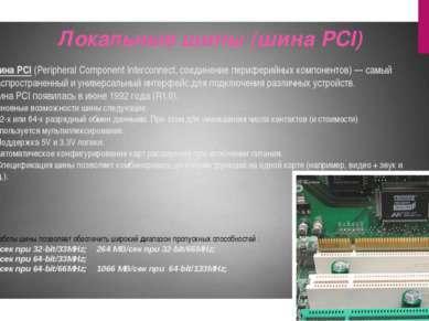 Шина PCI (Peripheral Component Interconnect, соединение периферийных компонен...